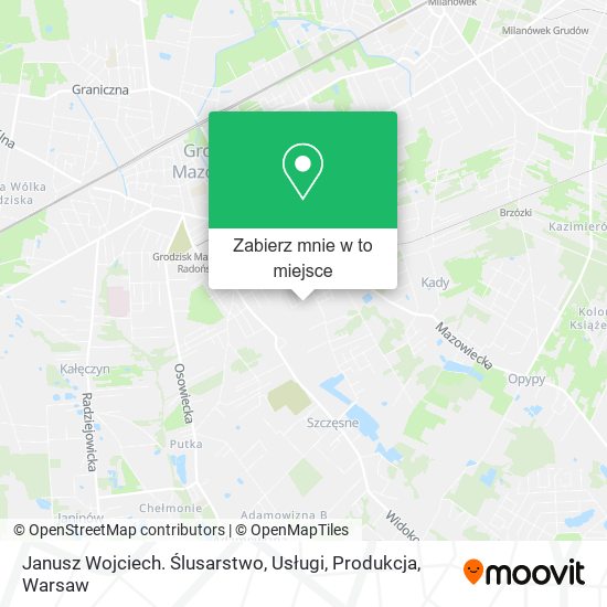 Mapa Janusz Wojciech. Ślusarstwo, Usługi, Produkcja