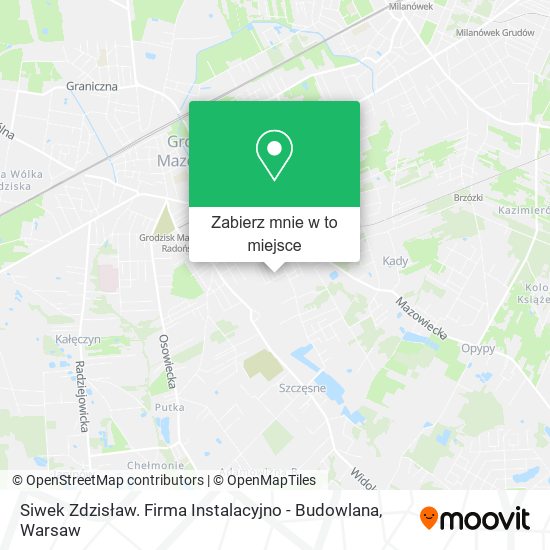 Mapa Siwek Zdzisław. Firma Instalacyjno - Budowlana