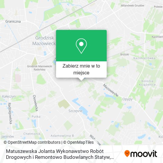 Mapa Matuszewska Jolanta Wykonawstwo Robót Drogowych i Remontowo Budowlanych Statyw