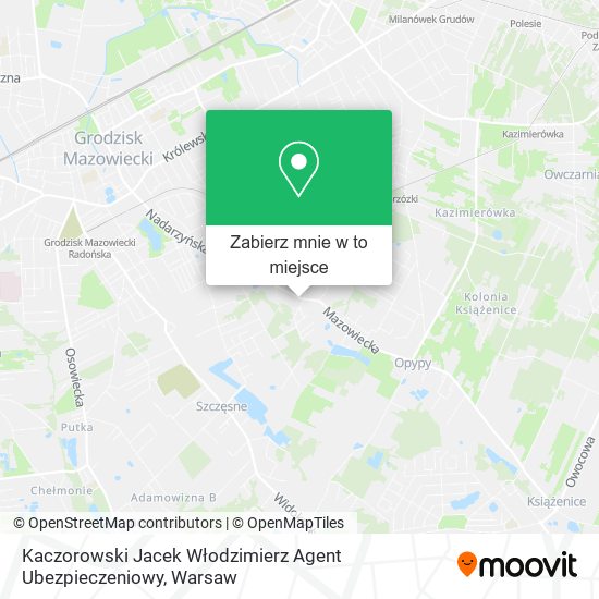 Mapa Kaczorowski Jacek Włodzimierz Agent Ubezpieczeniowy