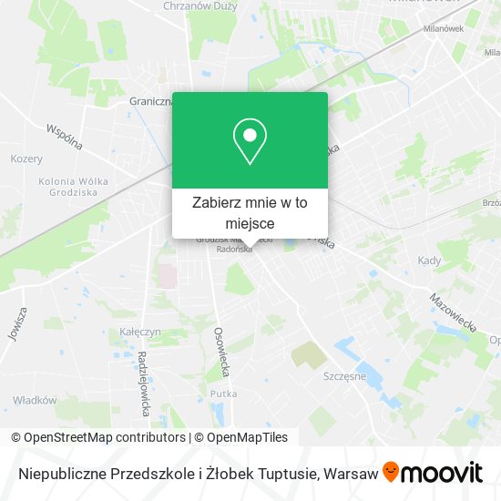 Mapa Niepubliczne Przedszkole i Żłobek Tuptusie