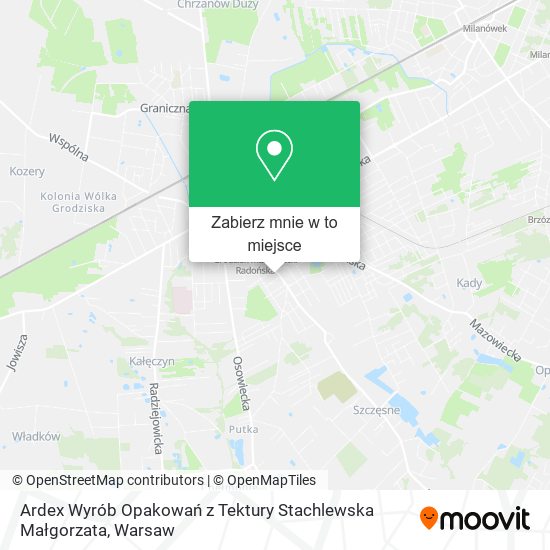 Mapa Ardex Wyrób Opakowań z Tektury Stachlewska Małgorzata