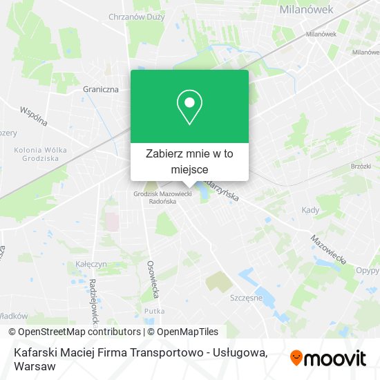 Mapa Kafarski Maciej Firma Transportowo - Usługowa