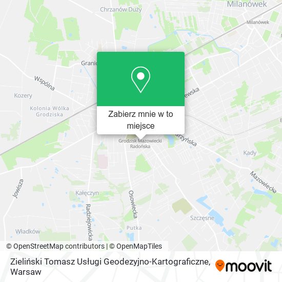 Mapa Zieliński Tomasz Usługi Geodezyjno-Kartograficzne