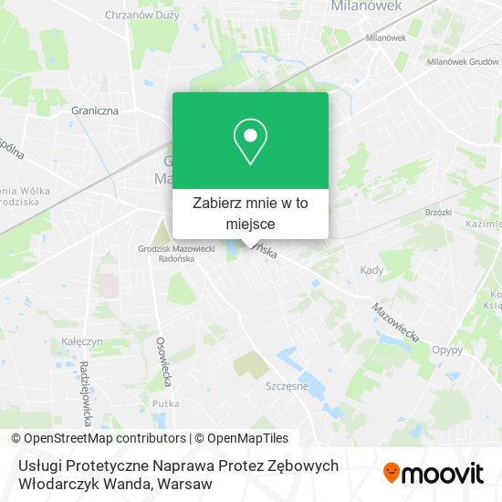 Mapa Usługi Protetyczne Naprawa Protez Zębowych Włodarczyk Wanda