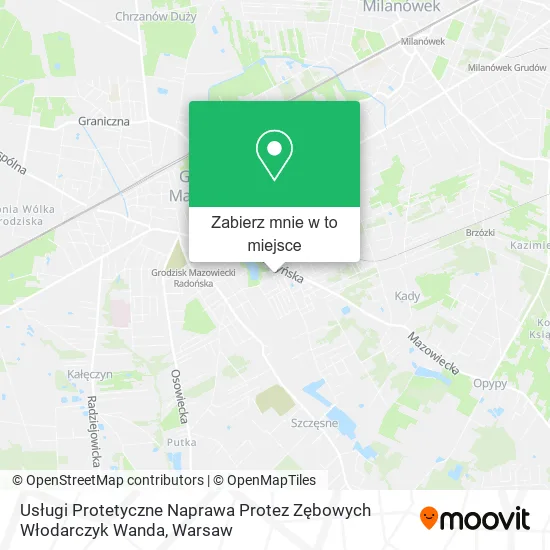 Mapa Usługi Protetyczne Naprawa Protez Zębowych Włodarczyk Wanda