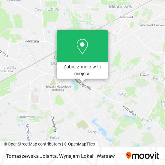 Mapa Tomaszewska Jolanta. Wynajem Lokali