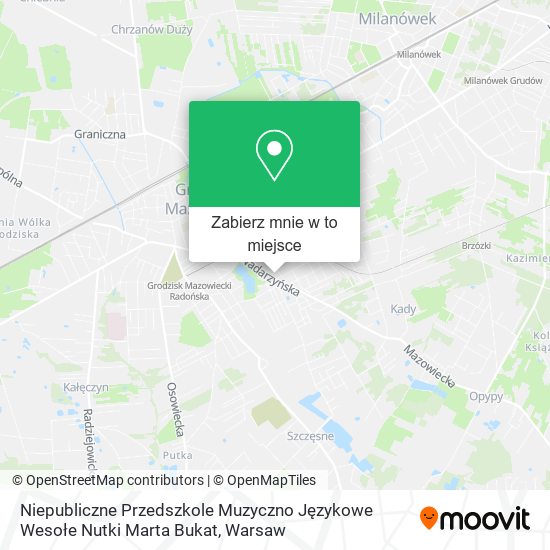 Mapa Niepubliczne Przedszkole Muzyczno Językowe Wesołe Nutki Marta Bukat