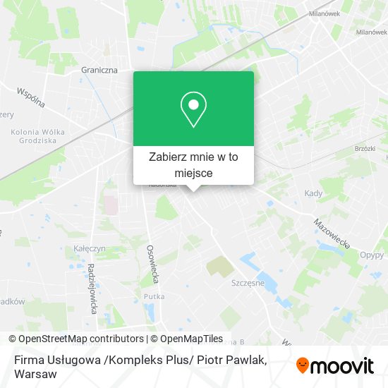 Mapa Firma Usługowa /Kompleks Plus/ Piotr Pawlak