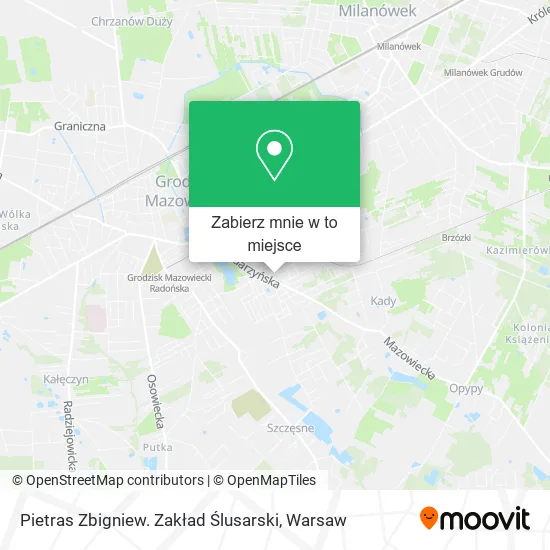Mapa Pietras Zbigniew. Zakład Ślusarski