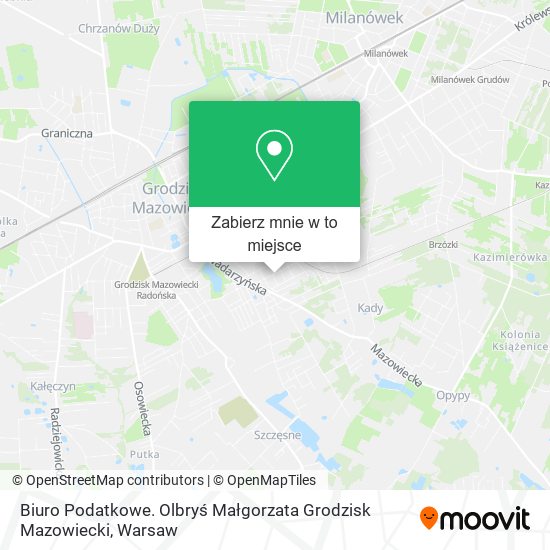 Mapa Biuro Podatkowe. Olbryś Małgorzata Grodzisk Mazowiecki