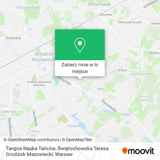 Mapa Tangos Nauka Tańców. Świętochowska Teresa Grodzisk Mazowiecki