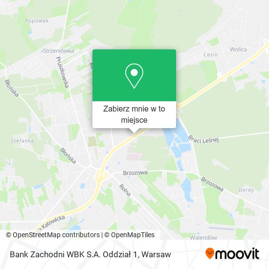 Mapa Bank Zachodni WBK S.A. Oddział 1