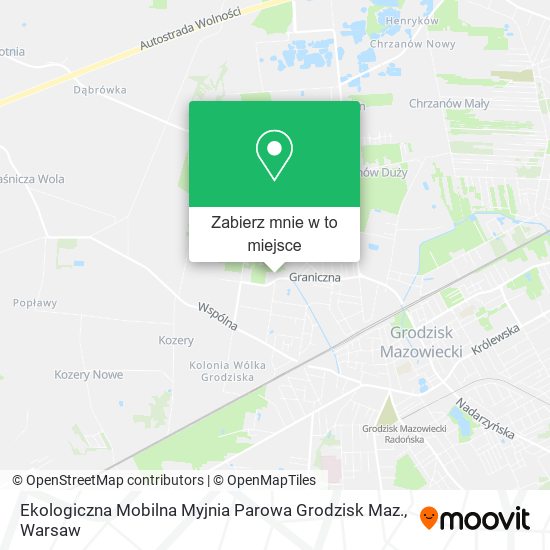 Mapa Ekologiczna Mobilna Myjnia Parowa Grodzisk Maz.