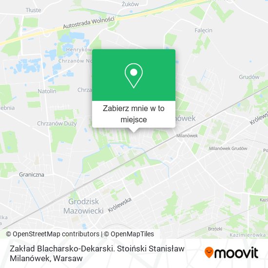 Mapa Zakład Blacharsko-Dekarski. Stoiński Stanisław Milanówek