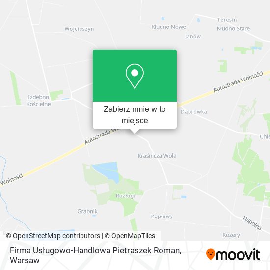 Mapa Firma Usługowo-Handlowa Pietraszek Roman