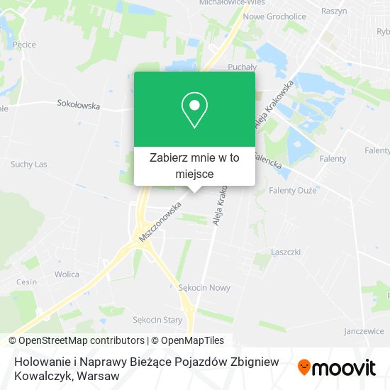 Mapa Holowanie i Naprawy Bieżące Pojazdów Zbigniew Kowalczyk