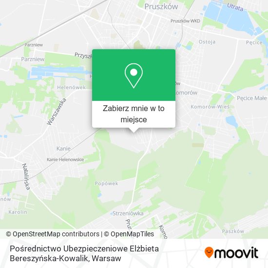 Mapa Pośrednictwo Ubezpieczeniowe Elżbieta Bereszyńska-Kowalik