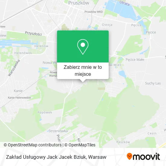 Mapa Zakład Usługowy Jack Jacek Bziuk