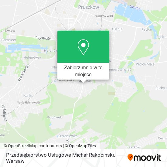 Mapa Przedsiębiorstwo Usługowe Michał Rakociński