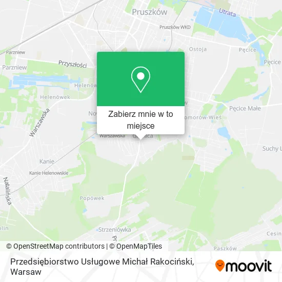 Mapa Przedsiębiorstwo Usługowe Michał Rakociński
