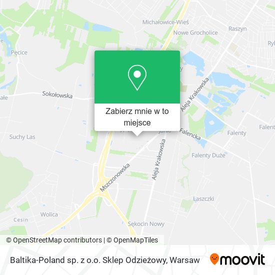 Mapa Baltika-Poland sp. z o.o. Sklep Odzieżowy