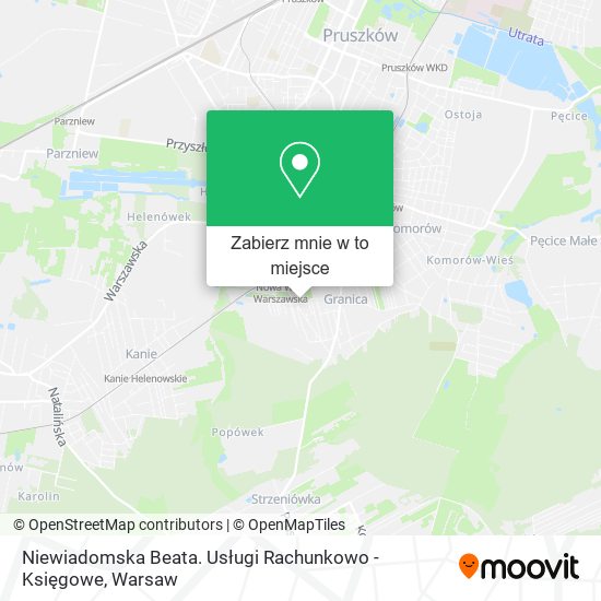 Mapa Niewiadomska Beata. Usługi Rachunkowo - Księgowe