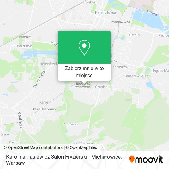 Mapa Karolina Pasiewicz Salon Fryzjerski - Michałowice