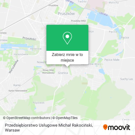 Mapa Przedsiębiorstwo Usługowe Michał Rakociński