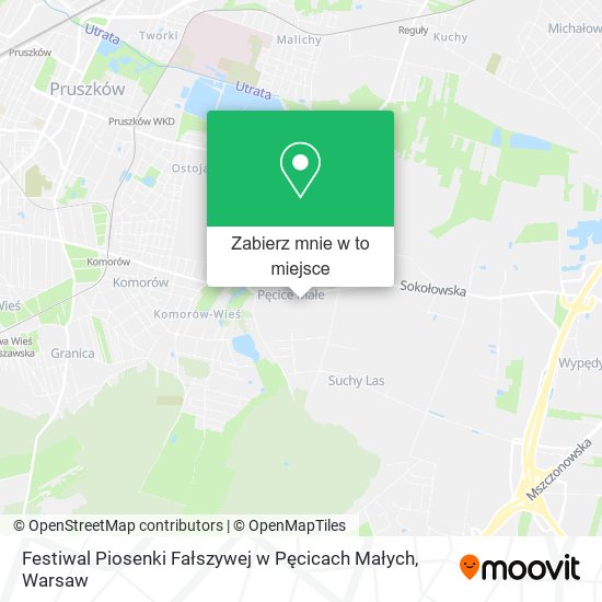 Mapa Festiwal Piosenki Fałszywej w Pęcicach Małych