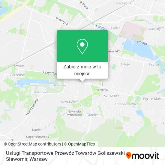 Mapa Usługi Transportowe Przewóz Towarów Goliszewski Sławomir