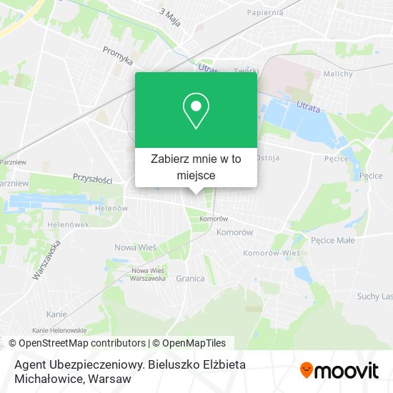 Mapa Agent Ubezpieczeniowy. Bieluszko Elżbieta Michałowice