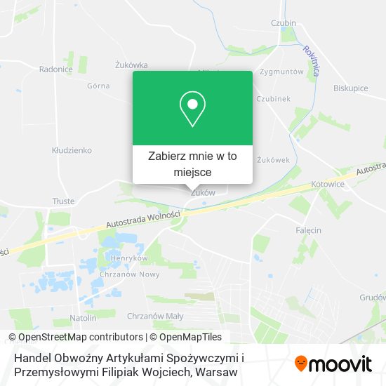 Mapa Handel Obwoźny Artykułami Spożywczymi i Przemysłowymi Filipiak Wojciech