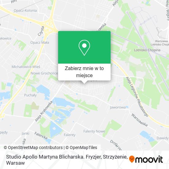 Mapa Studio Apollo Martyna Blicharska. Fryzjer, Strzyżenie