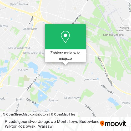 Mapa Przedsiębiorstwo Usługowo Montażowo Budowlane Wiktor Kozłowski