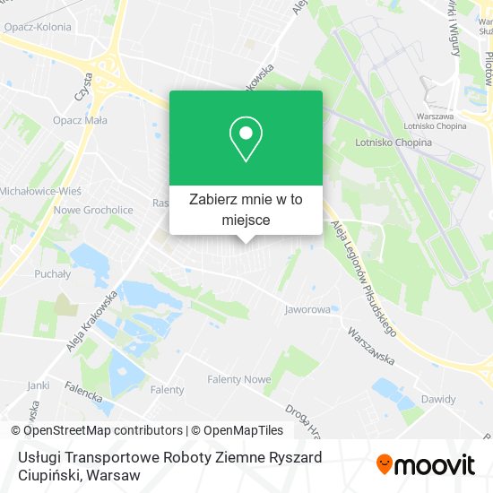 Mapa Usługi Transportowe Roboty Ziemne Ryszard Ciupiński