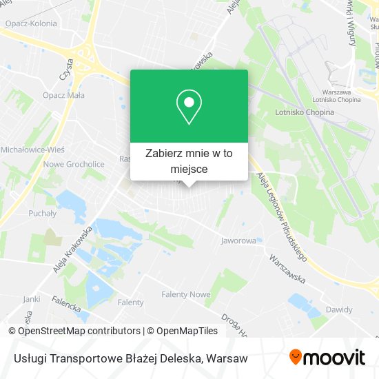 Mapa Usługi Transportowe Błażej Deleska