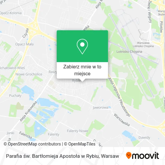 Mapa Parafia św. Bartłomieja Apostoła w Rybiu