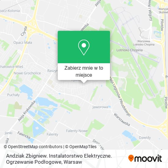 Mapa Andziak Zbigniew. Instalatorstwo Elektryczne. Ogrzewanie Podłogowe