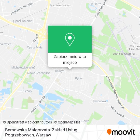 Mapa Bemowska Małgorzata. Zakład Usług Pogrzebowych