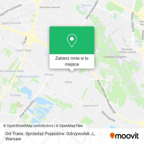 Mapa Od-Trans. Sprzedaż Pojazdów. Odrzywołek J.