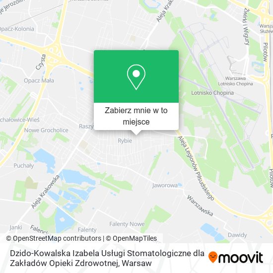 Mapa Dzido-Kowalska Izabela Usługi Stomatologiczne dla Zakładów Opieki Zdrowotnej