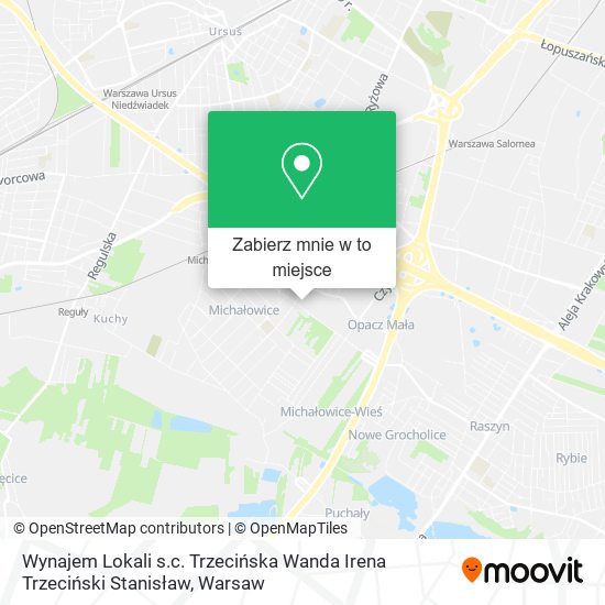 Mapa Wynajem Lokali s.c. Trzecińska Wanda Irena Trzeciński Stanisław