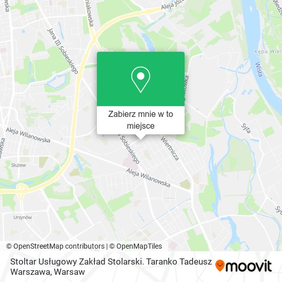 Mapa Stoltar Usługowy Zakład Stolarski. Taranko Tadeusz Warszawa