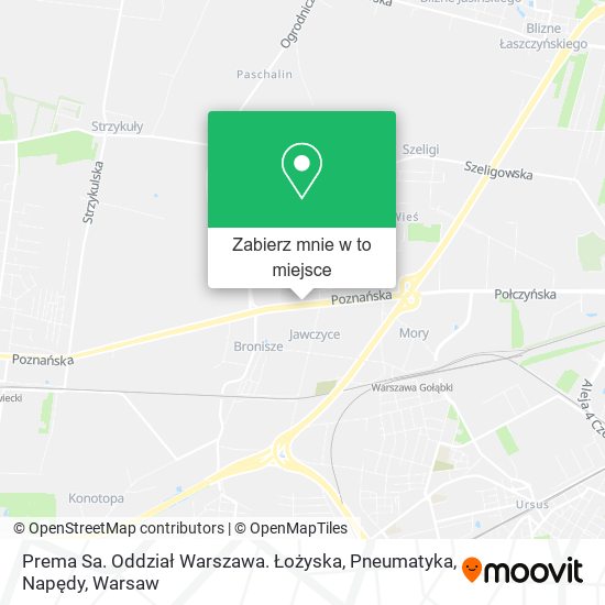 Mapa Prema Sa. Oddział Warszawa. Łożyska, Pneumatyka, Napędy