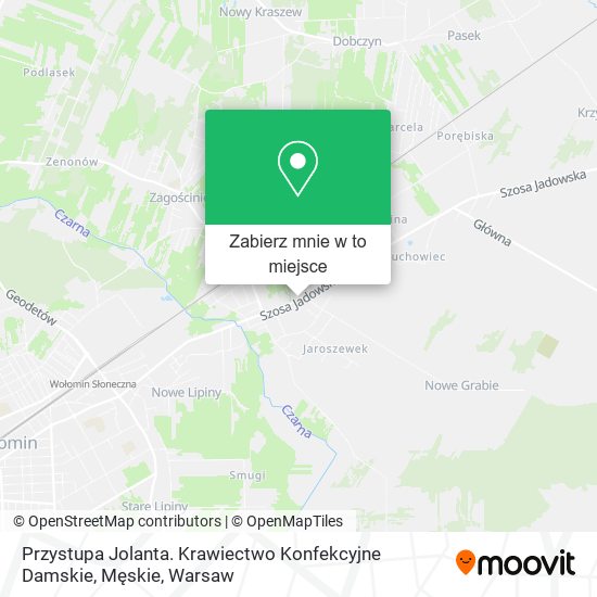 Mapa Przystupa Jolanta. Krawiectwo Konfekcyjne Damskie, Męskie