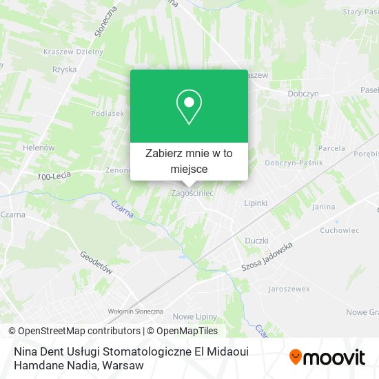 Mapa Nina Dent Usługi Stomatologiczne El Midaoui Hamdane Nadia