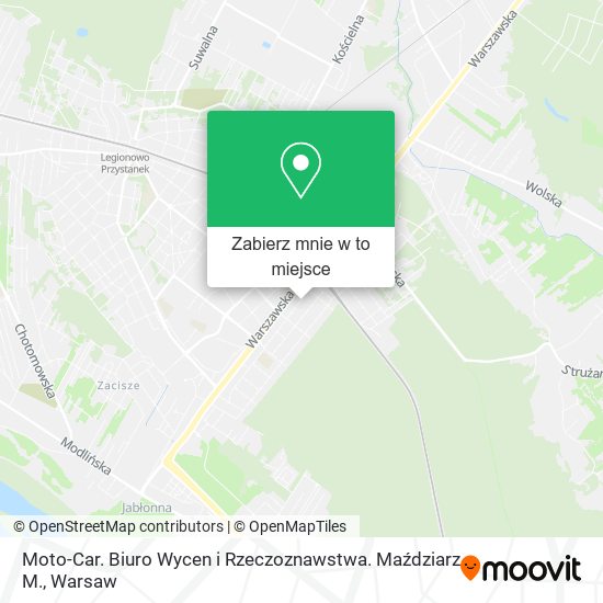 Mapa Moto-Car. Biuro Wycen i Rzeczoznawstwa. Maździarz M.