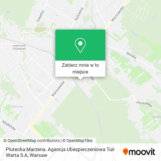 Mapa Plutecka Marzena. Agencja Ubezpieczeniowa Tuir Warta S.A