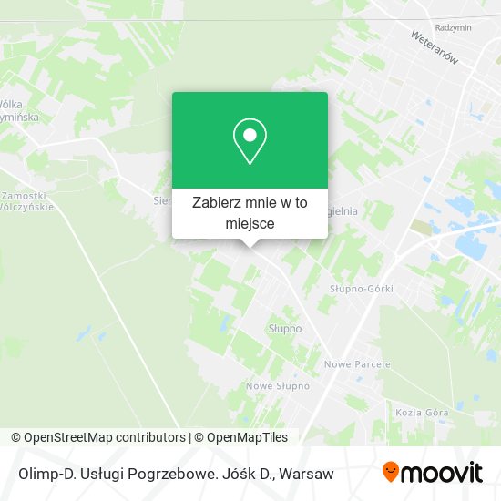 Mapa Olimp-D. Usługi Pogrzebowe. Jóśk D.